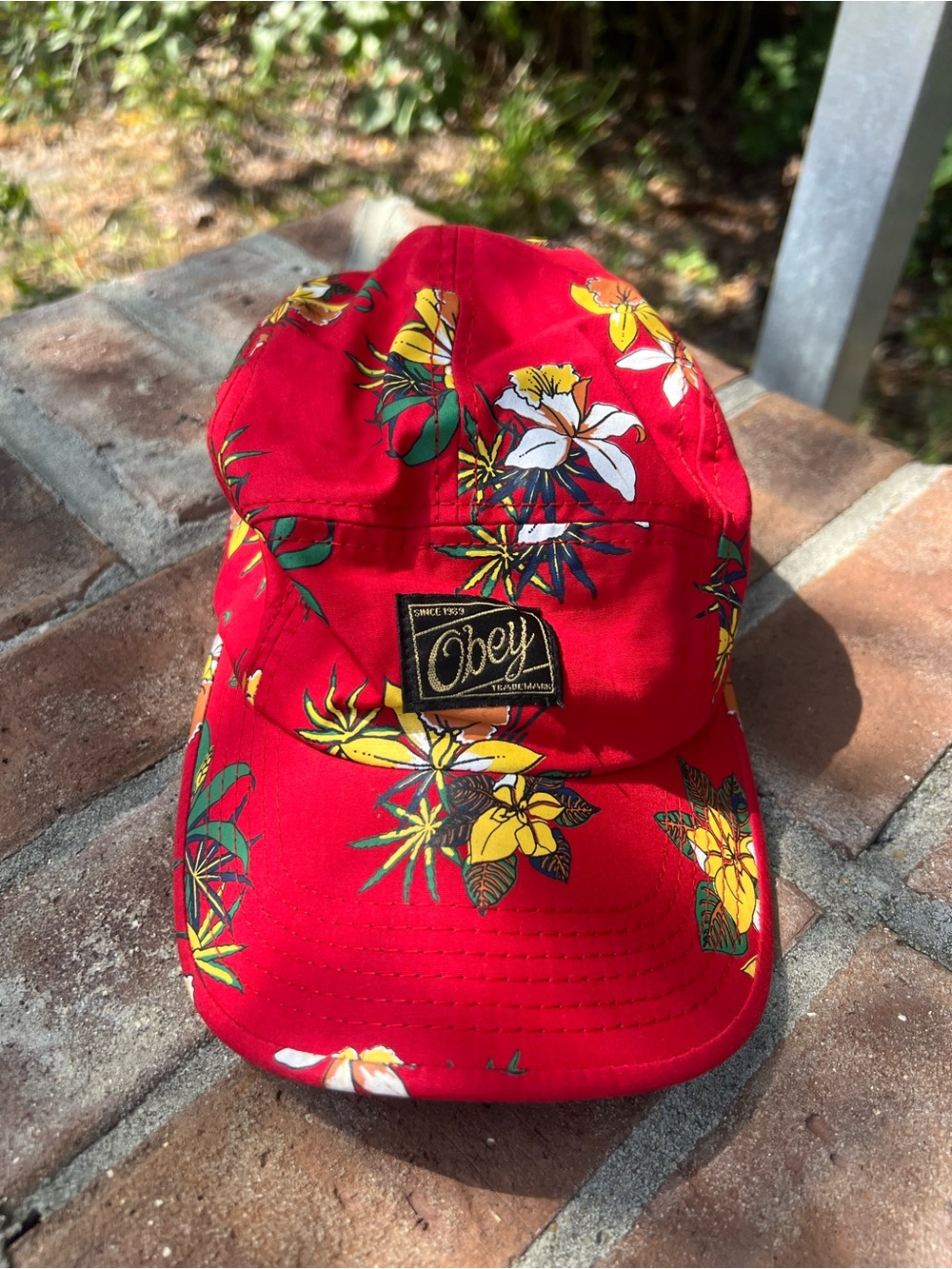 Obey Red Floral Baseball Cap
